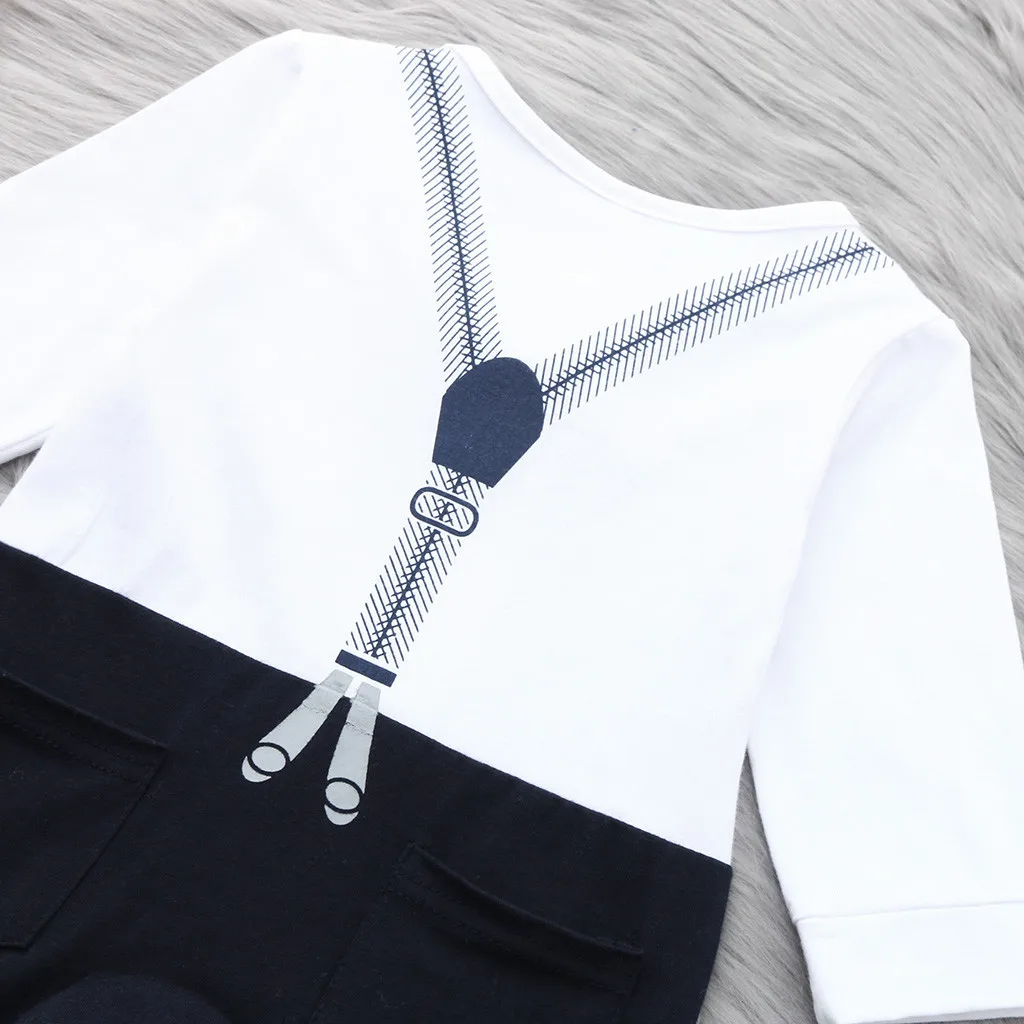 Детский комбинезон с галстуком бабочкой для новорожденных мальчиков и