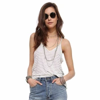 yyfs 2019 fashion summer beach vacation casual cotton backless double deep v neck striped cami top women sexy vest high quality