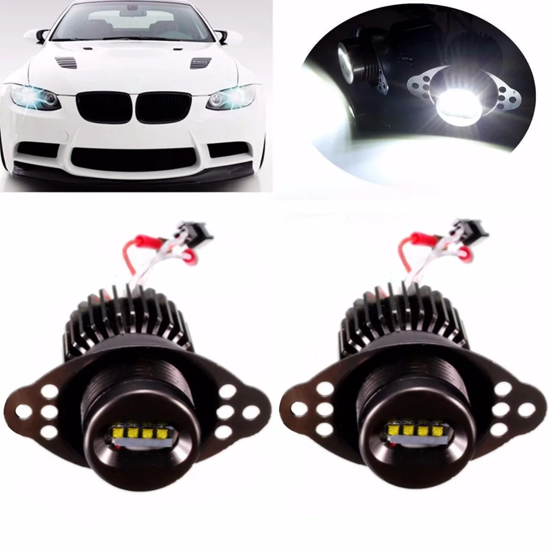 

JX-LCLYL 2pcs 20W LED Angel Eyes Marker Halo Ring Light Bulb For BMW E90 LCI White
