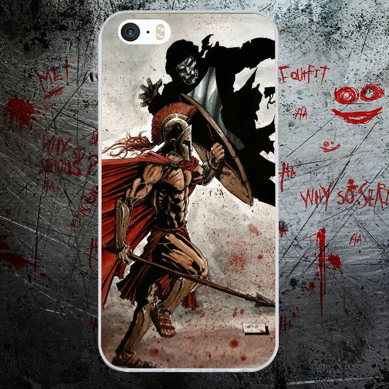 Picture 3 Мягкие силиконовые ТПУ чехол телефона Чехлы для iPhone 4 4S 5 5S SE 6 6S Plus 7 7 Plus 8 8 Plus X Fundas Coque Spartan 300 Воин фильм - Цвет: Picture 3