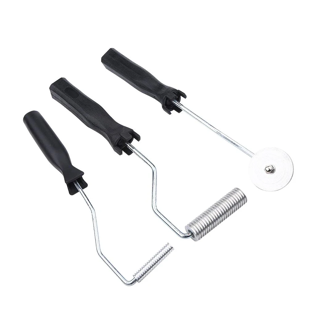 Brand New Fiberglass Roller Kit Bubble Paddle Tool Laminating Roller Kit Aluminum alloy&ABS Silver & black Total Length 31cm