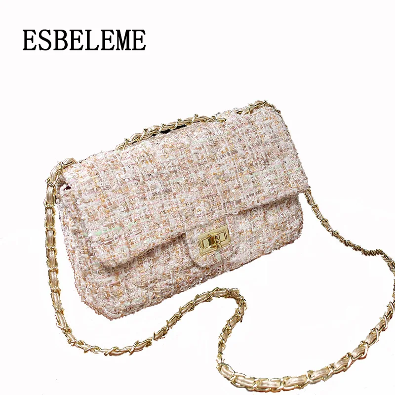 2019 женская сумка модная мессенджер для женщин цепь через плечо шерстяная большие