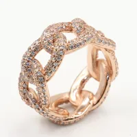 Rulalei Hip Hop Unique Brand Vintage Jewelry 925 Silver&Rose Gold Fill White Clear 5A Cubic Zirconia Party Women Wedding Ring
