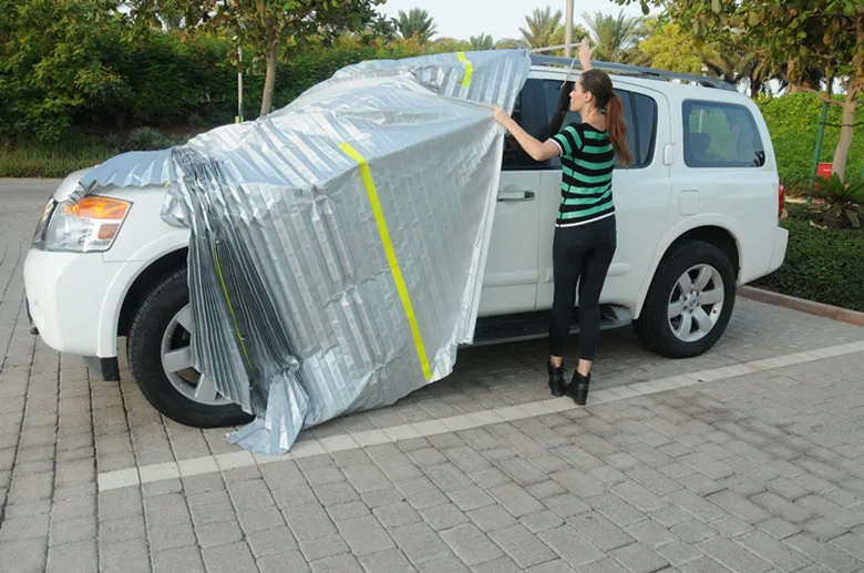 2XL плиссированный чехол для автомобиля с двойным серебряным покрытием слой
