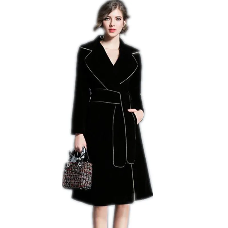 

2020 Autumn Winter Women's Vintage Gold Long trench