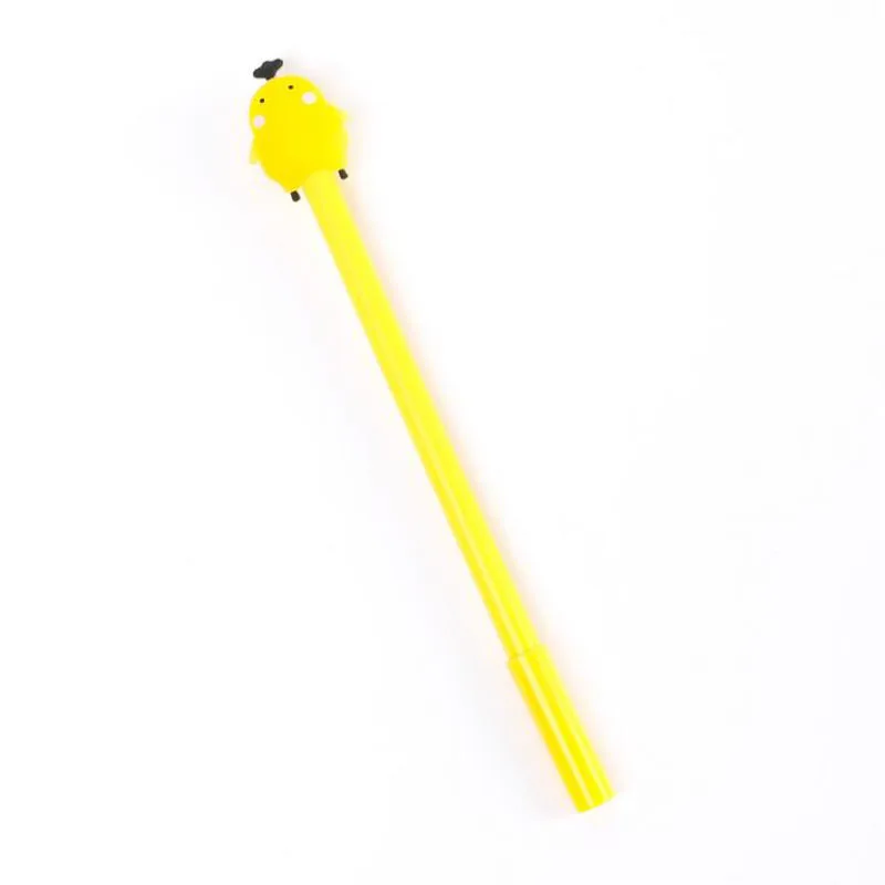 yellow 1 шт. кавайный цыпленок мультипликационная гелевая ручка для цыплят Милая Черная авторучка для подписи детские школьные канцелярские принадлежности для студентов 0,38 мм - Цвет: yellow
