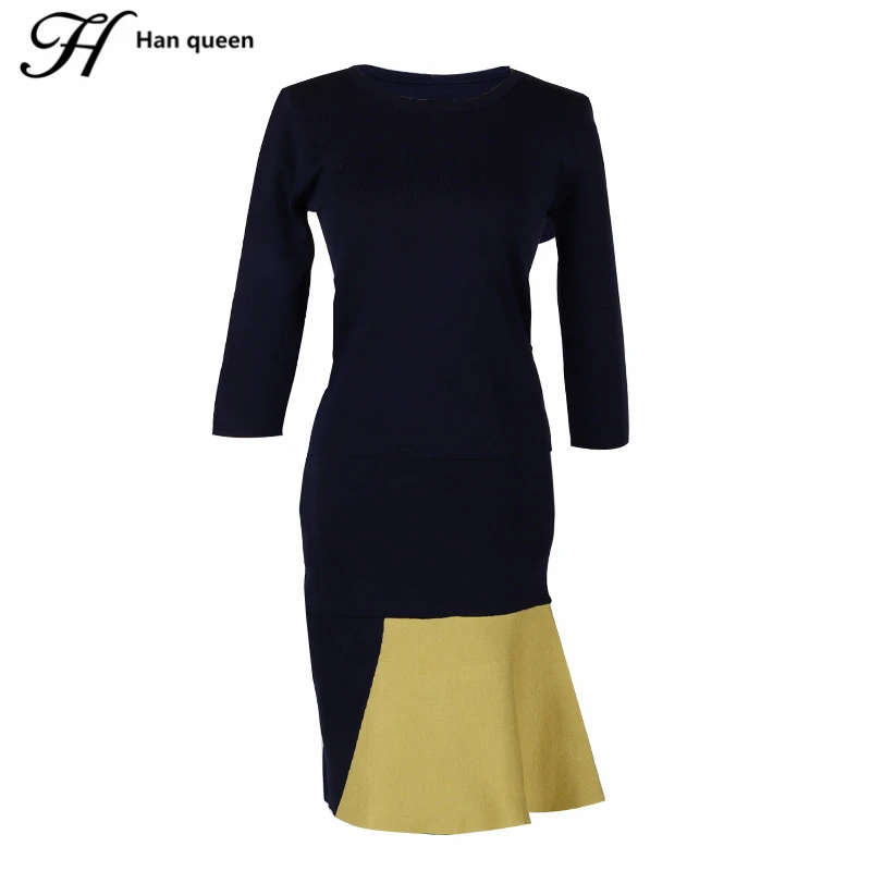 H Han Queen Новинка Осень Зима Vestido Нерегулярные Длинные платья Русалочки для работы