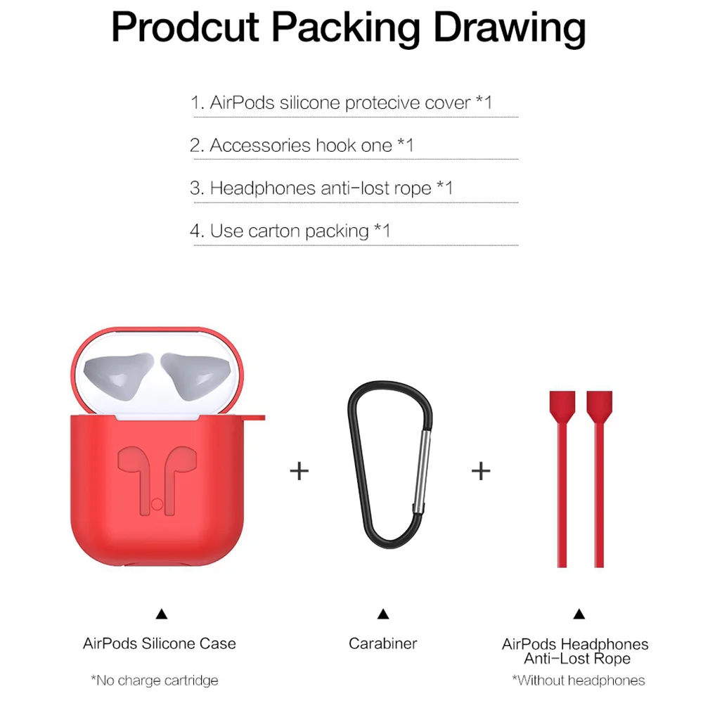 CASEIER усовершенствованный силиконовый чехол для Apple AirPods Пыленепроницаемая сумка