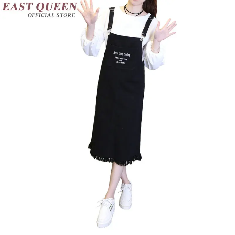 Женский джинсовый сарафан с карманами длинное летнее платье черного цвета в