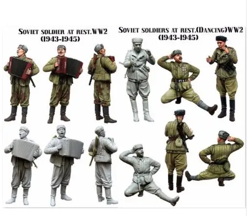 Масштаб 1/35 фигурка советских солдат танцующих 3 фигурки|Наборы для сборки