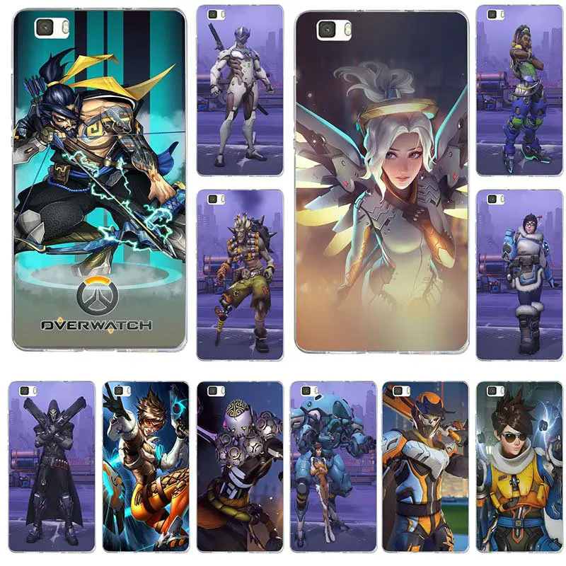 Игры Overwatchs герой OW Pharah Чехлы ТПУ телефон для huawei P8 P9 P10 Lite Коврики 10 Pro Y3 Y5 Y6 II Y7 Honor 6X