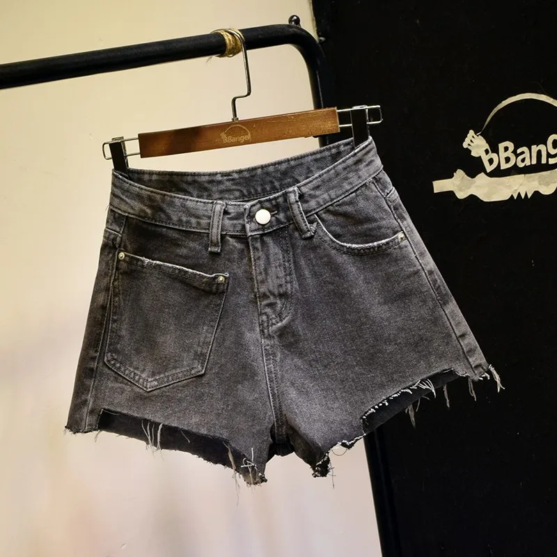 

Harajuku Irregular Ripped Wide Leg Short Jeans Women Streetwear Casual Sexy Summer Denim Shorts High Waist Female Clothes