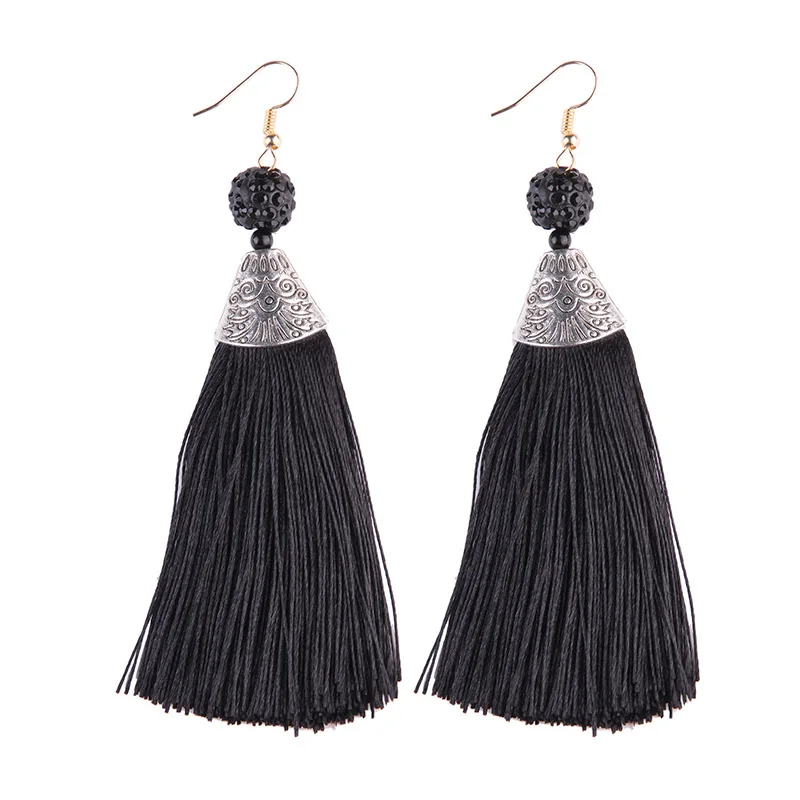 2017 новые богемные длинные серьги с кисточками для женщин Бохо Винтажные висячие