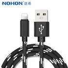 NOHON USB кабель для зарядки данных для iPhone 7 8 6 5 6s plus X XS MAX XR для iPad Mini 2.2A 1 м быстрое зарядное устройство для мобильного телефона нейлоновый шнур