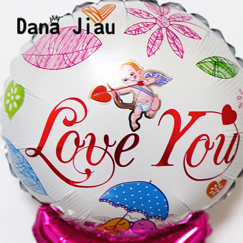 DanaJiau LOVE YOU красное сердце ручная палка воздушный шар День рождения греческий