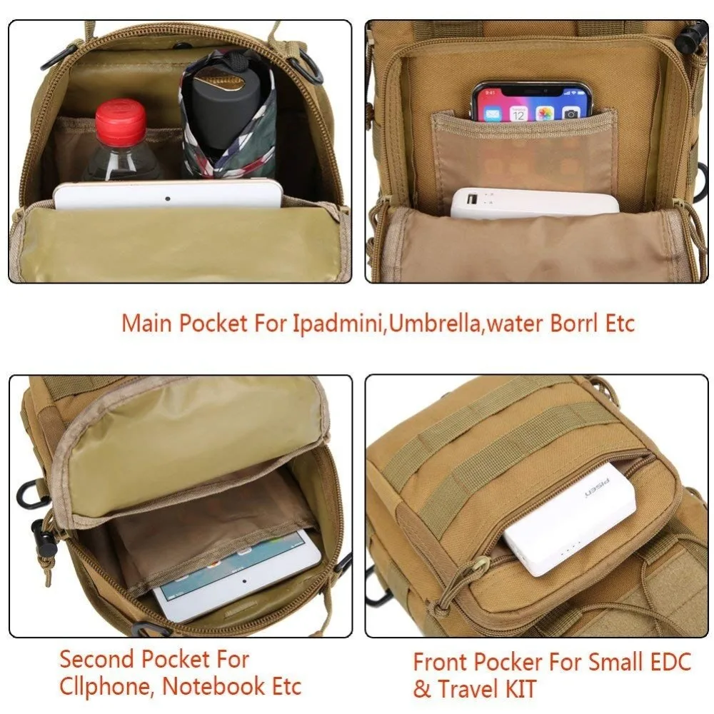 Molle открытый плечо Военная походная Сумка тактический рюкзак 600D Оксфорд Кемпинг Треккинг путешествия охота нагрудная сумка