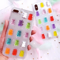 Qianliyao Cute Candy Colors Bear Phone Case for Samsung Galaxy S22 S21 S20 S10 Plus Note Pro Soft Back Cover