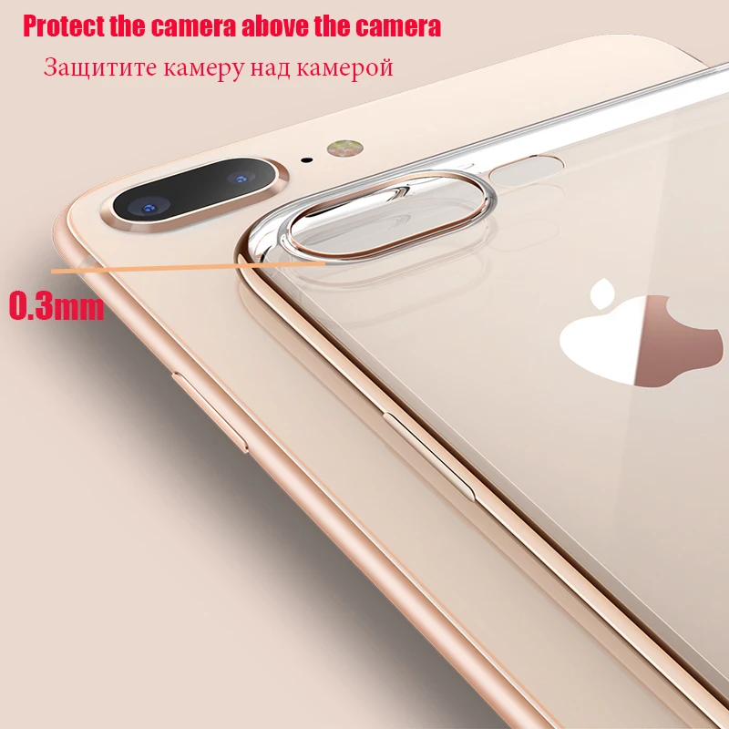Чехол для iPhone 8 Plus 7 6 6S ультратонкий мягкий прозрачный силиконовый чехол из ТПУ X XS