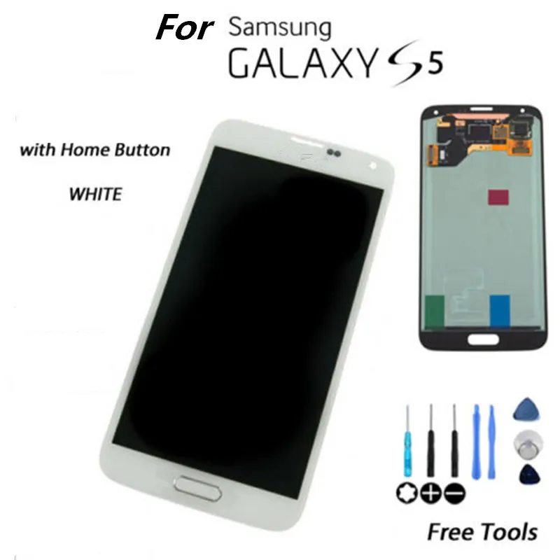 100% Оригинальный супер AMOLED для SAMSUNG Galaxy S5 G900F G900H ЖК-дисплей кодирующий