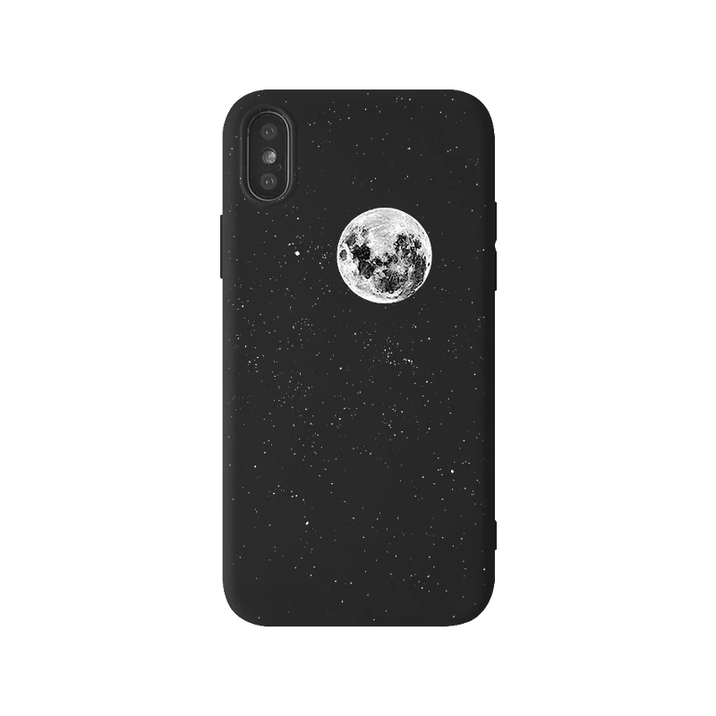 Черный мягкий чехол для телефона iPhone X XS Max XR 6 6S 8 7 с рисунком звездного неба Plus Fundas