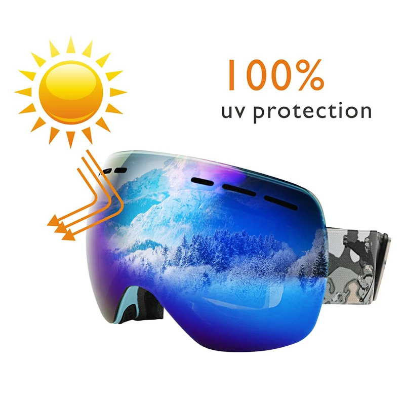 Новинка 2018 брендовые лыжные очки с двойной защитой UV400 противотуманная большая