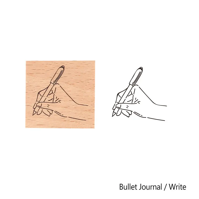 Write Новое поступление молочные базовые серии деревянные штампы для Bullet Journal ручной работы настроения сладкий резиновый штамп A012 - Цвет: Write