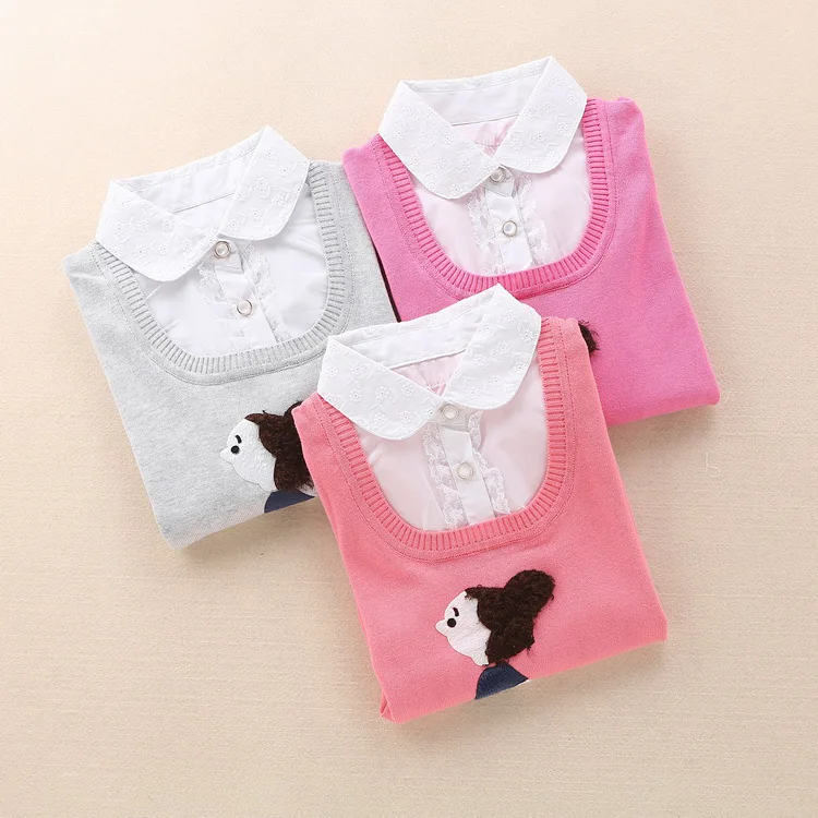 2018 новая весенняя детская одежда хлопковые свитера для девочек 6 14 лет Детские