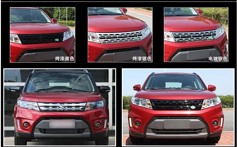 Высококачественный хромированный обод хромированный для Suzuki Vitara ABS Стайлинг бамперная решетка сетка Чехлы украшения аксессуары