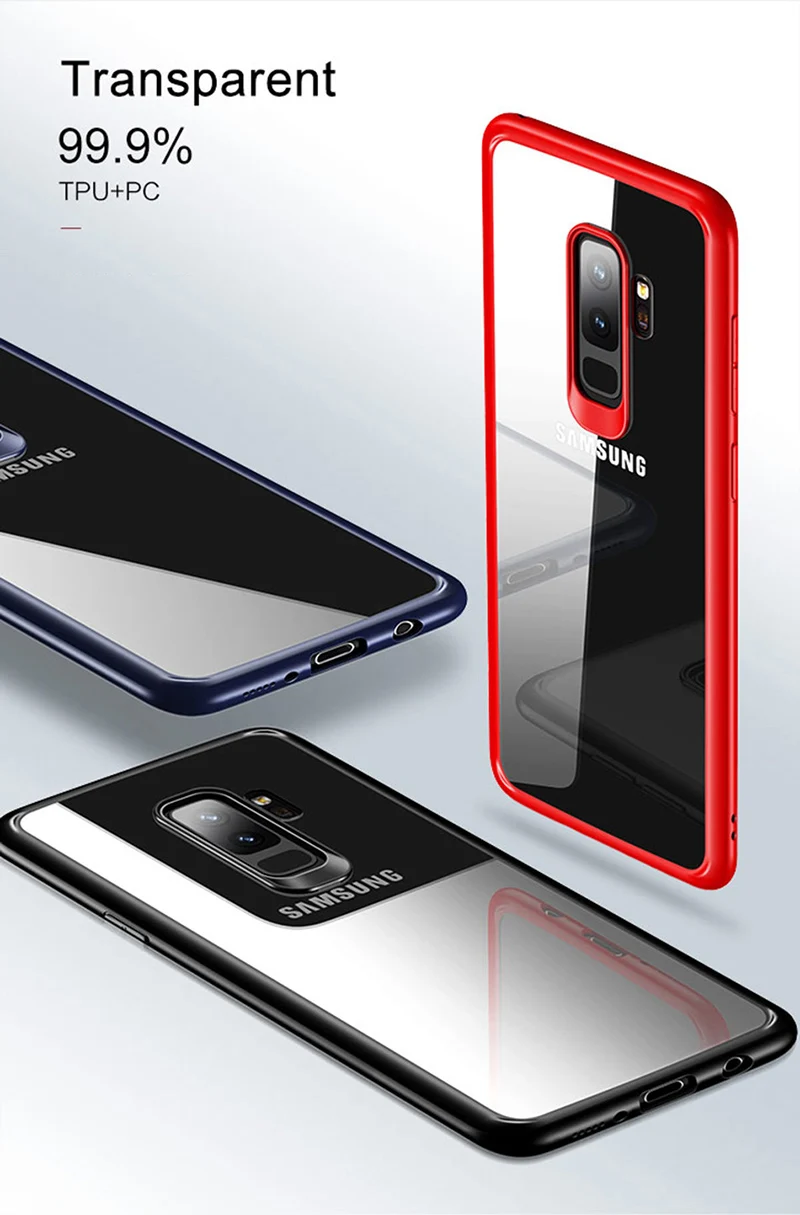 Cafele Transparent Case For Samsung Galaxy S9 Plus TPU+silicone PC Back Cover Shockproof Coque |