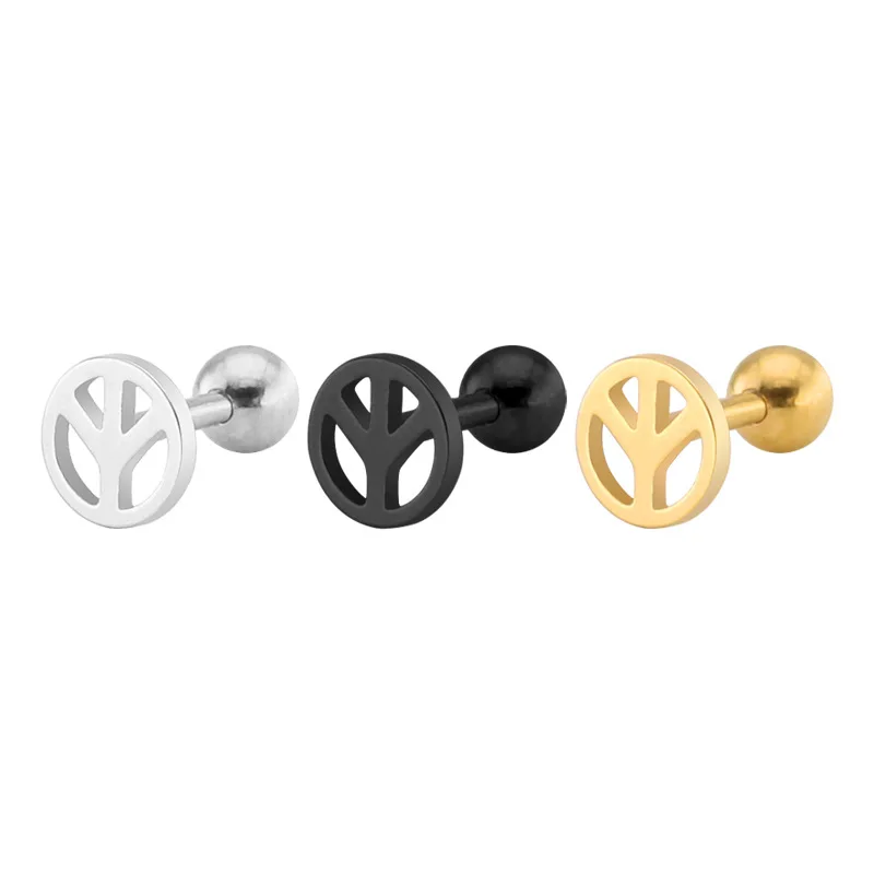 

New Arrive 3 Colors Can Choose World Anti-war Peace Cut Earring Fashion Jewelry for Girl Hot Sale 60PCS/LOT