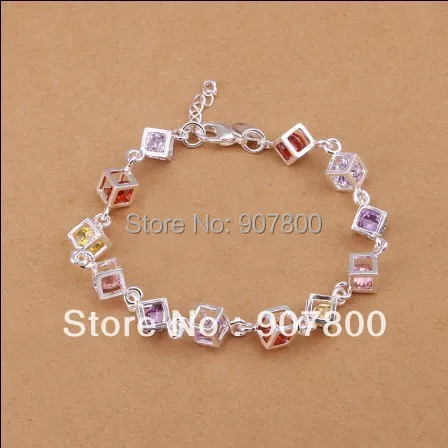 Красивый дизайн серебряный браслет с кристаллами модные ювелирные изделия для