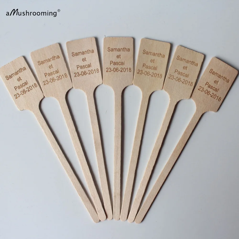 Деревянные палочки с индивидуальным названием для свадебных коктейлей напитков