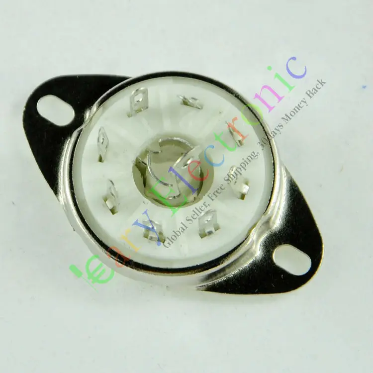 8 шт. серебристые 8-штырьковые керамические вакуумные розетки Loctal valve base fr 5B254
