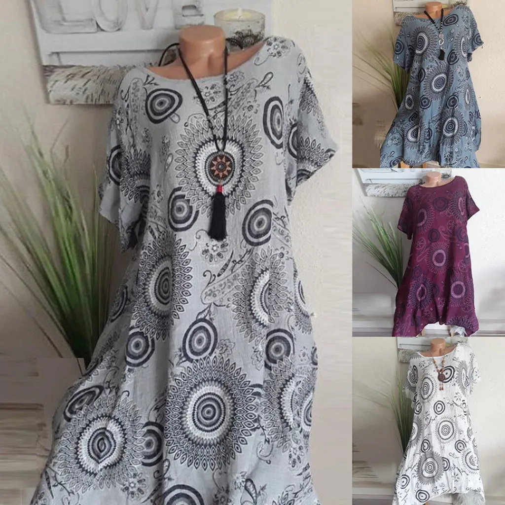 Женское летнее повседневное свободное мини-летнее платье для вечеринок с