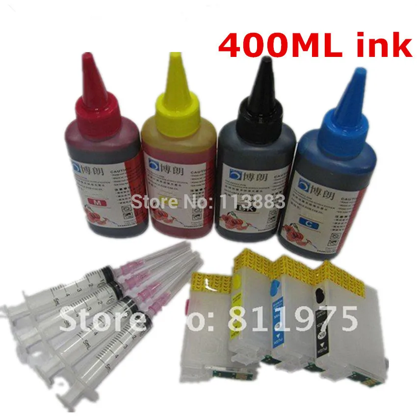 

T1291-1294 Refillable ink cartridge for EPSON Office BX625FWD BX630FW BX635FWD BX925FWD BX935FWD + for EPSON Dey ink 400ML
