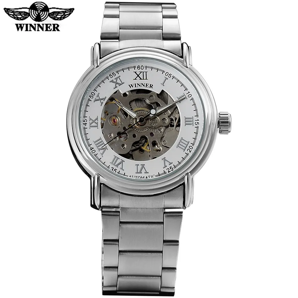 WINNER китайский бренд Мужские механические часы модные простые мужские наручные с