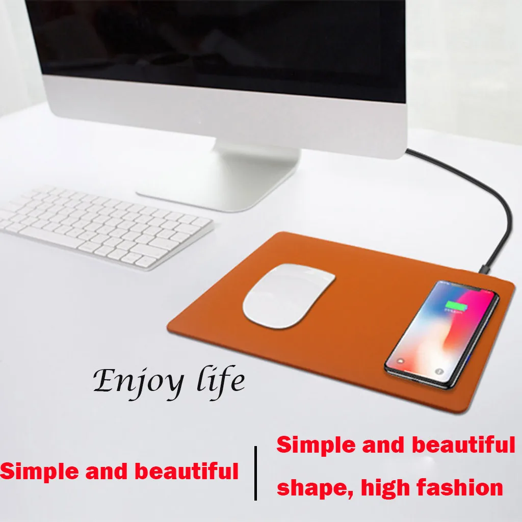 Беспроводная зарядка QI коврик для мыши настольное зарядное устройство iPhone X Samsung