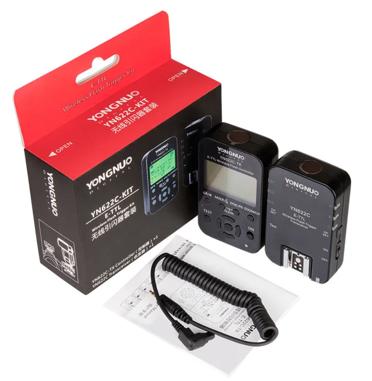 Беспроводная YONGNUO E-TTL триггером вспышки YN622C-KIT контроллера передатчика YN622C-TX+ YN622C приемопередатчик для Canon YN600EX-RTII