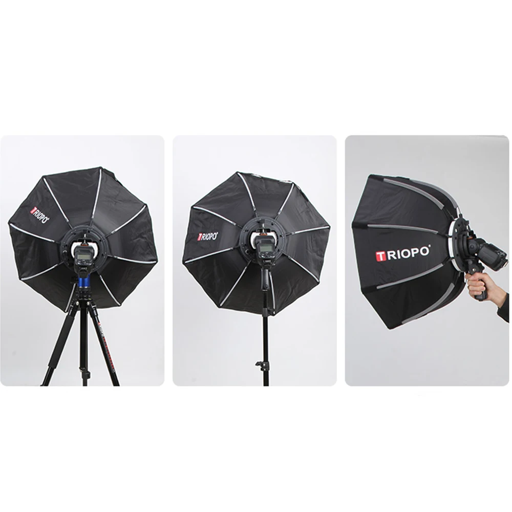 Triopo 90 см 65 см 55 см Speedlite переносной восьмиугольный зонтик софтбокс+ сотовая сетка для внешней вспышки софтбокс для Canon Nikon Godox