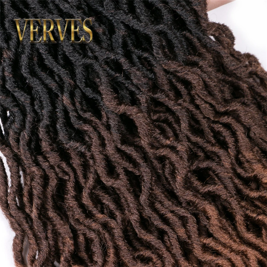 VERVES Faux Locs Curly вязаные косички 20 дюймов 24 корней/упаковка, Locs twist Ombre синтетические косички для наращивания волос черный, коричневый