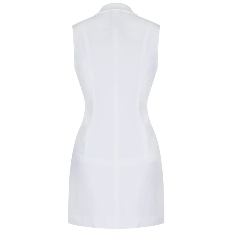 Ocstrade белый V шеи без рукавов Мини Мода Bodycon платье FSY19010-White
