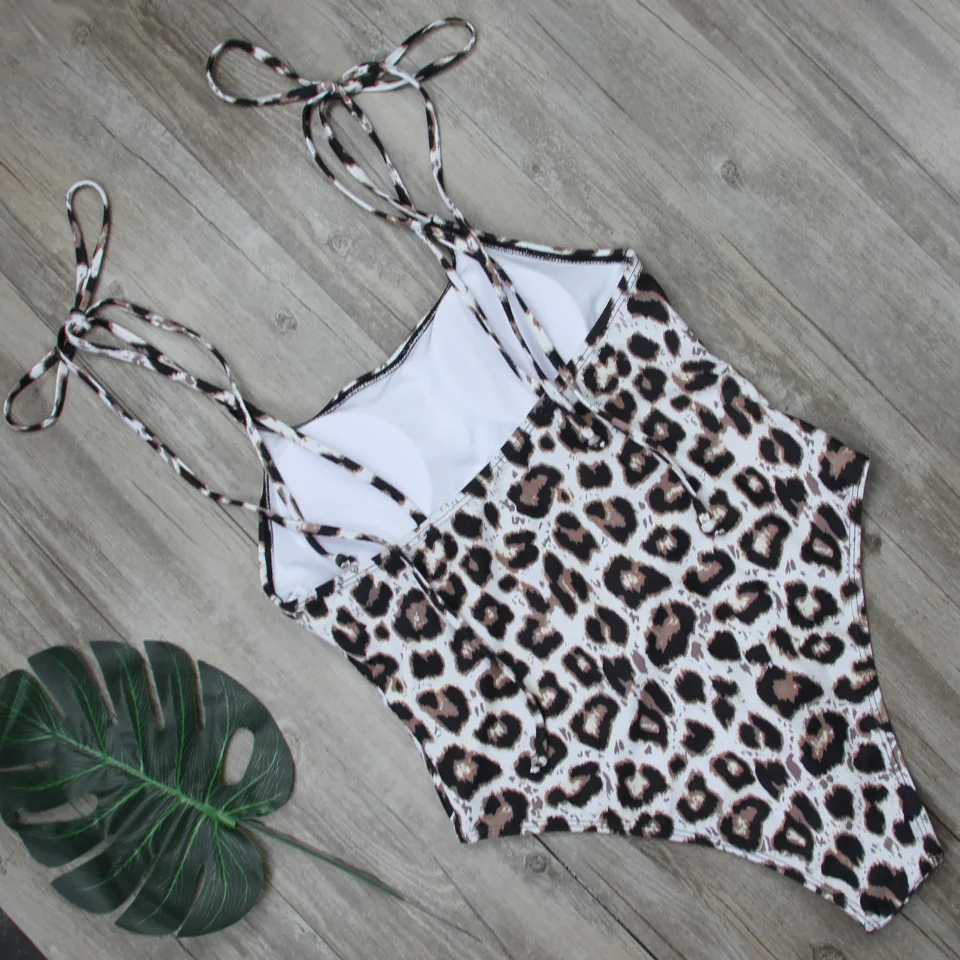 Женский слитный купальник с принтом летний пуш-ап и открытой спиной купальный