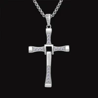 metjakt fast furious male lead cross zircon necklaces 55cm silver box chain solid 925 sterling silver necklace for unisex