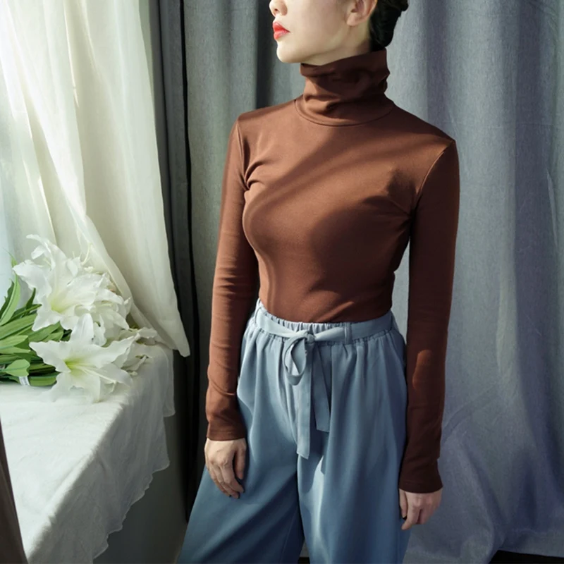Winter Warm Pullover Sweaters Women Long Sleeve Turtleneck Jumpers Top Soft Cotton Tee Pull Femme | Женская одежда