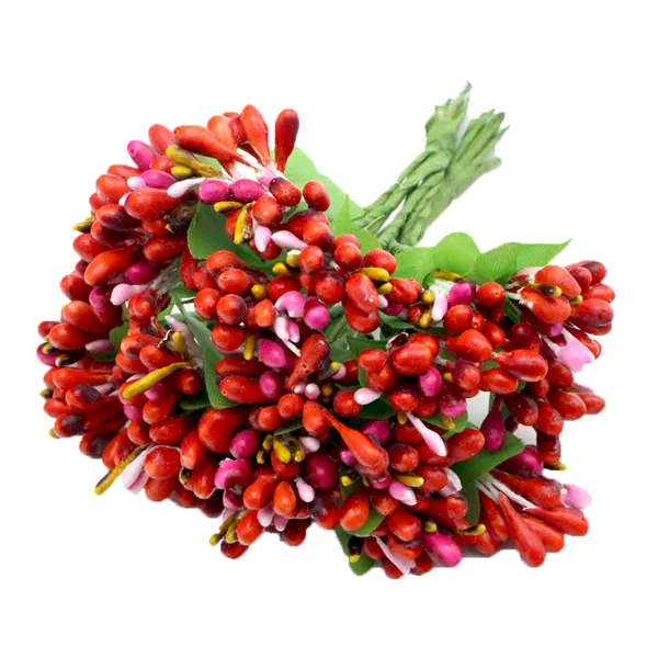 Red Распродажа! 1 пачка/лот(10 шт/пачка) 10 см цветные Искусственные цветы тычинки свадебные декоративные цветы A0508 - Цвет: Red