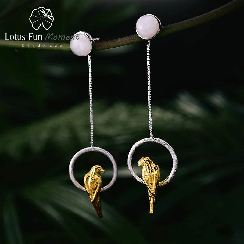 Lotus весело момент Настоящее стерлингового серебра 925 природных творческий ручной