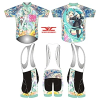 Многоцветный Бренд Crossrider Хацунэ Мику косплей костюм гоночный механизм короткий рукав Велоспорт Джерси Набор для мужчин mtb велосипедный комплект одежды гель - Цвет: Многоцветный