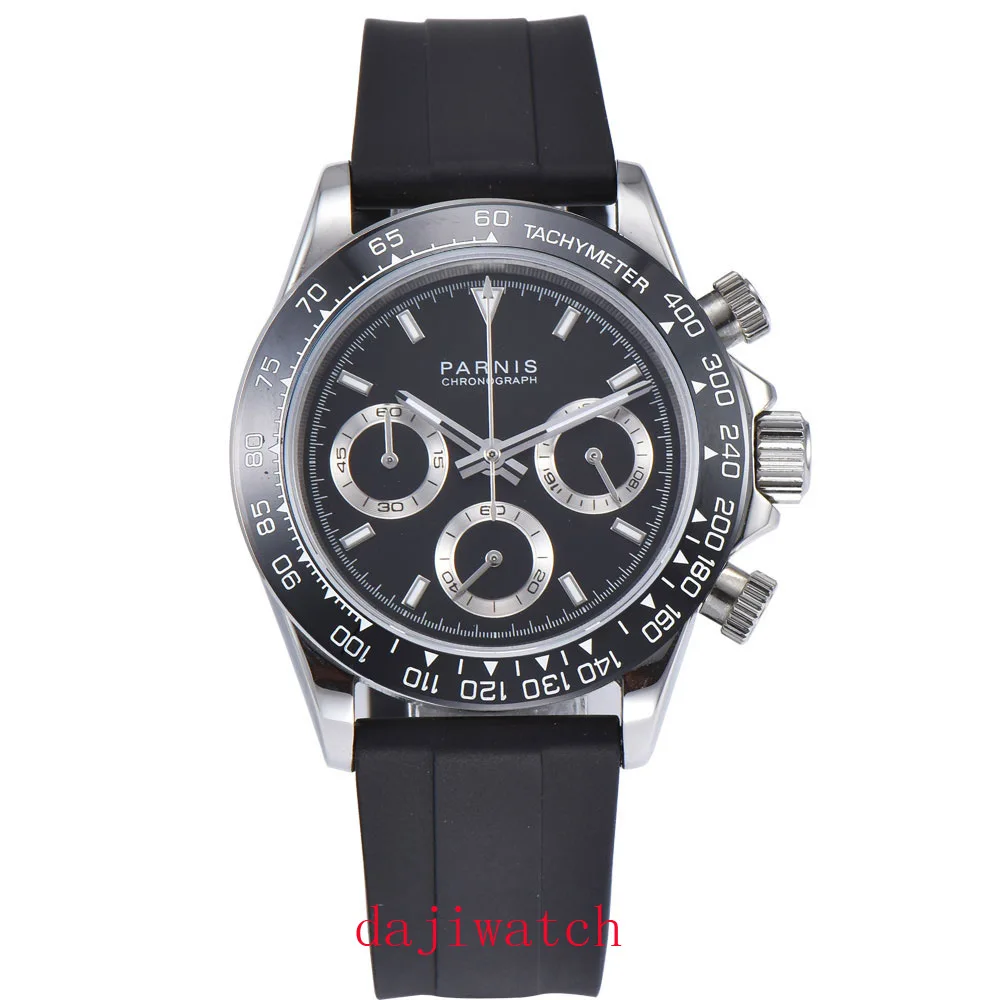 49 Parnis39mm мужские часы с хронографом сапфировые кварцевые повседневные наручные часы wat ch спортивные часы - Цвет: 49