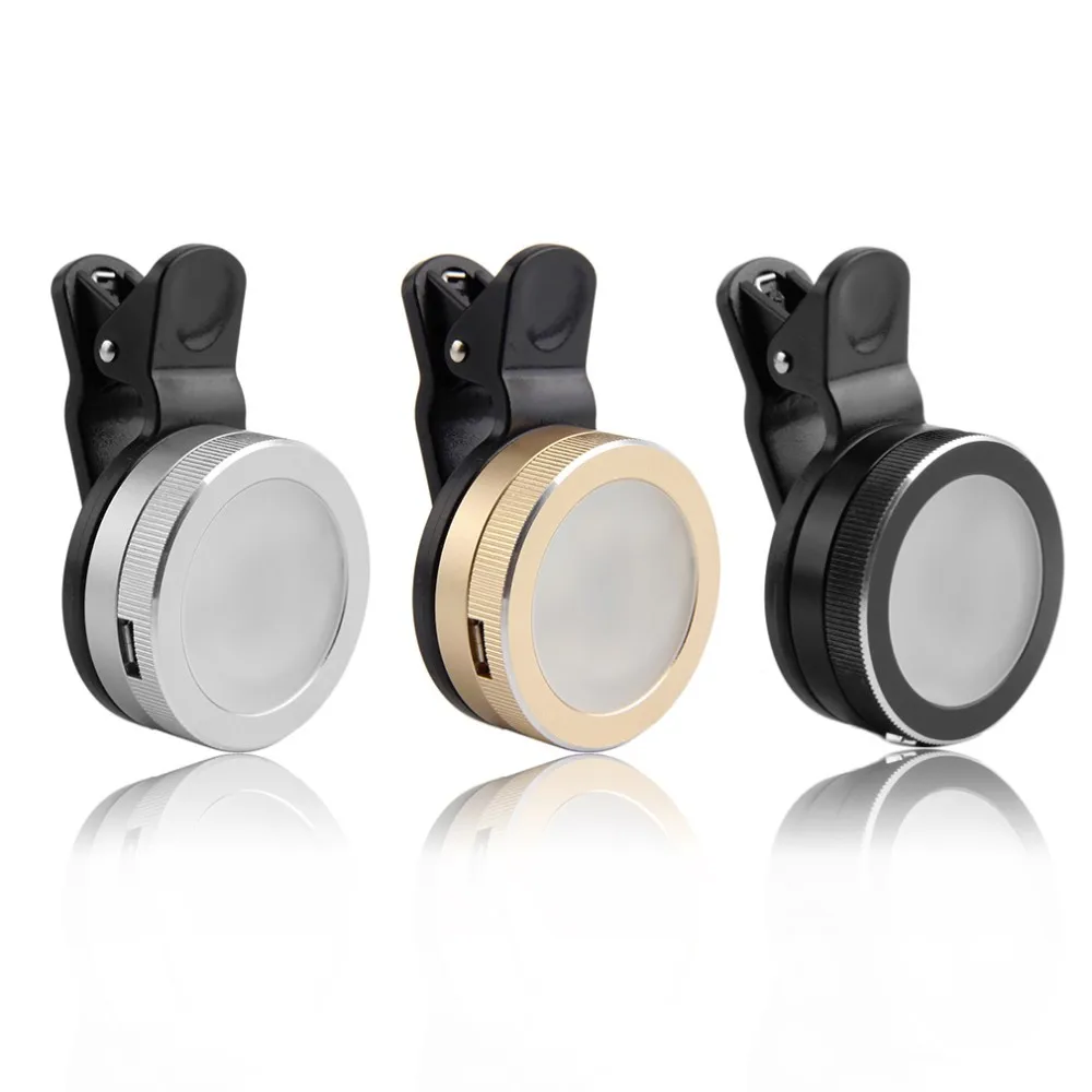 Портативная светодиодная вспышка с зажимом для селфи видео сотового телефона