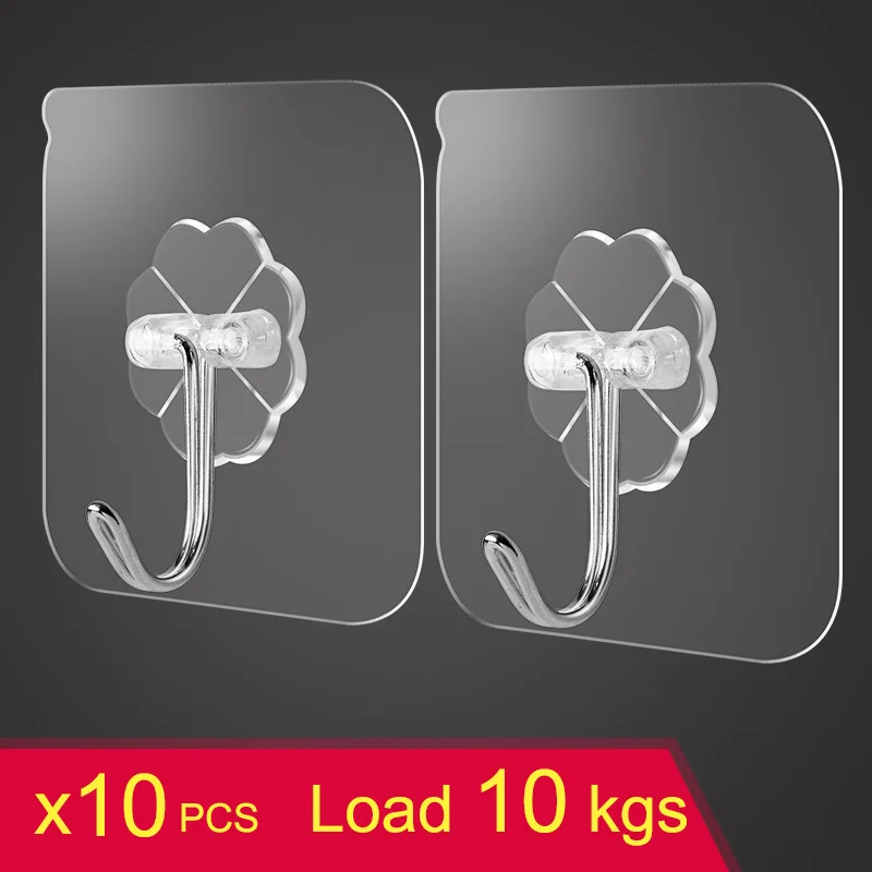 10pcs transparent Прозрачные крепкие крючки на присоске для дома, кухни и ванной комнаты, присоски, вешалка, держатель для ключей, вешалки для хранения - Цвет: 10pcs transparent